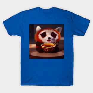 Kawaii Red Panda Eating Ramen T-Shirt